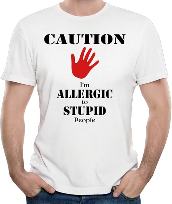 Men's Caution I'M Allergic To Cotton Shirts Clothing
