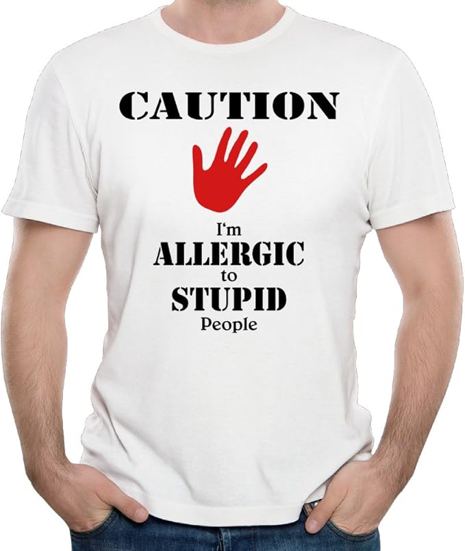 Men's Caution I'M Allergic To Cotton Shirts Clothing