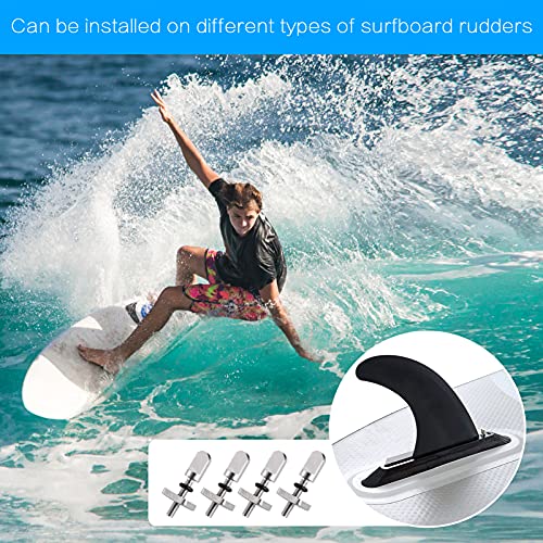 Zocipro 4 Pieces Stainless Steel Surfboard Fin Screw with Plastic Box, Surf Board Fin Screw Tail Replacement Kit for Surfing Keels, Keel Accessories Paddle Surf