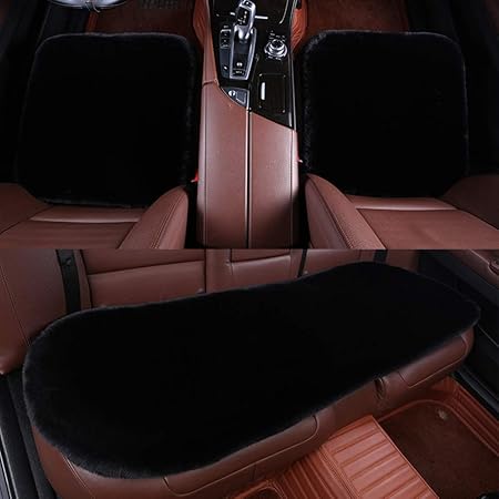 Amazon 長い髪の冬のカーシート車背もたれクッションなしの小さなスリーピースセットすべての種類の車のスリーピースバックル滑り止めマット F シートカバー 車 バイク