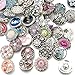 Soleebee HJ004 Mixed Random Alloy Rhinestones Resin 18-20mm Snap Buttons Jewelry Charms (Pack of 50)