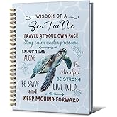 Zpvuklkl Turtle Notebooks For Women-Cute Journal For Sea Turtles lover Men Friends Gifts On Birthday Christmas Mother's Day,Ocean Animals College Ruled Lined Gold Spiral Bound Hardcover,5.8"x8.3"