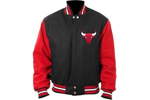 PRESTIGE LEATHER JACKETS Men’s Chicago Vintage Baseball Bomber Bulls Jacket - UltraGame Letterman Red & Black Wool & Leather & Faux Leather Jacket