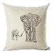 TOOL GADGET Cute Elephant Throw Pillow Covers, 2 Packs Throw Pillowcases, a Very Cute Gift, 18 x 18