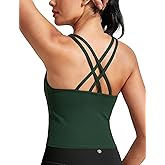 HeyNuts Longline Zeal Bras Medium Impact Wirefree Sports Bras Workout Crop Tank Tops with Removable Pads, A-D Cups