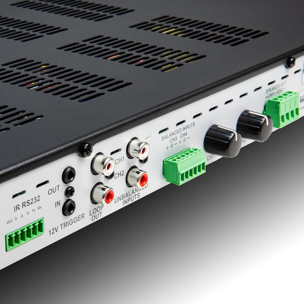 OSD 600W 2CH Commercial Amplifier 100/70V, Class D LED Indicator Lights, RS232, Remote Control