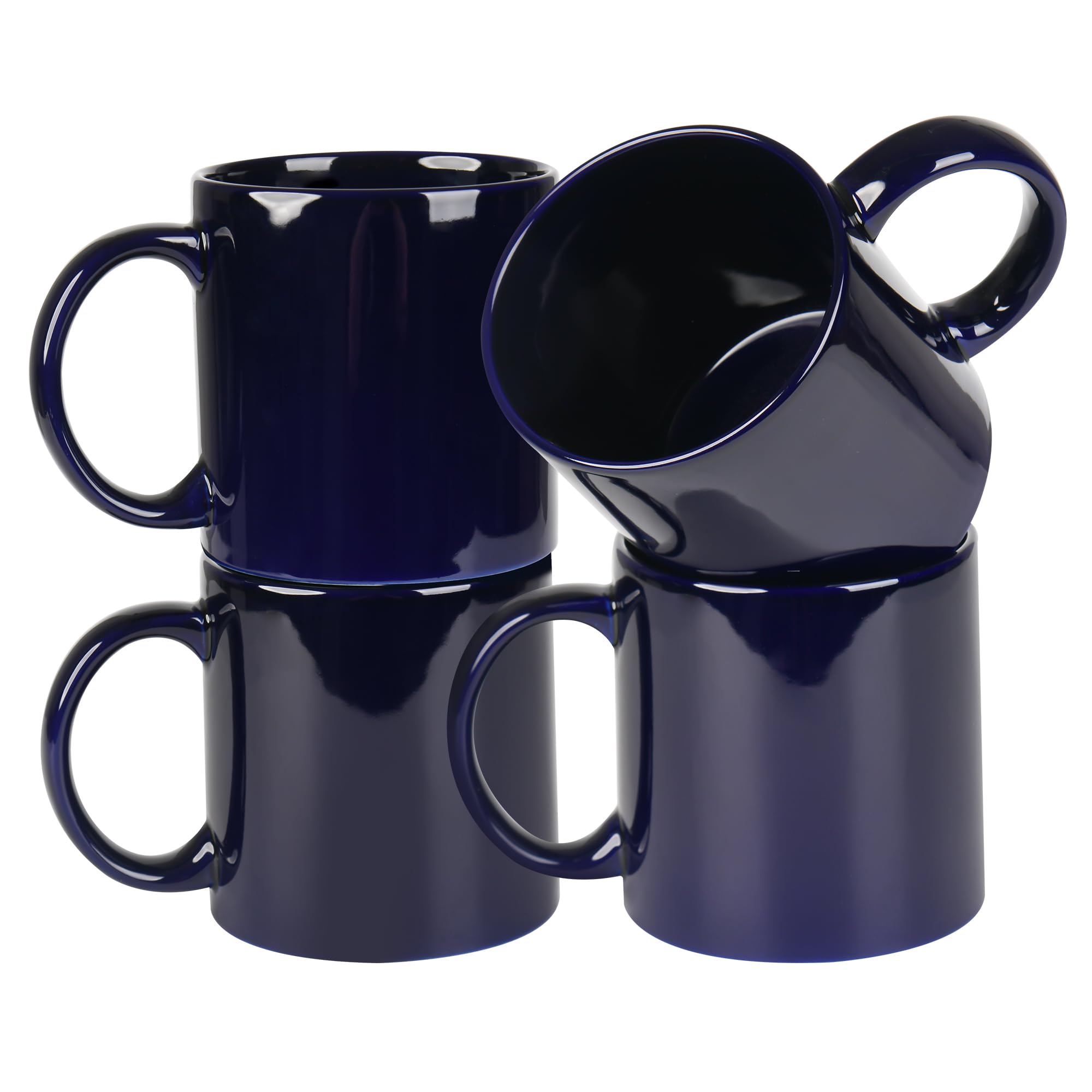 Photo 1 of Bycnzb 22oz Super Large Ceramic Coffee Mugs Large Handles Set of 4 (Cobalto)