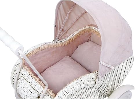 legler grey wicker dolls pram