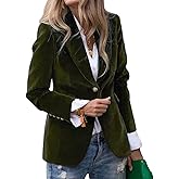 Velvet Blazers for Women Notch Lapel Long Sleeve Blazer Dressy Work Office Suit Jackets Business Casual Coat