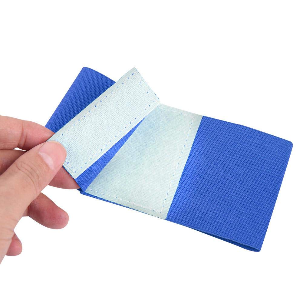 Soccer Armband, 5 Colours Outdoor Team Captain Sports Band Adjustable Hook and Loop Fastening (Blue)