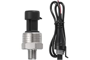 MECCANIXITY Pressure Transducer Sender Sensor with Connector, 1/8" NPT 100 PSI Stainless Steel Pressure Transmitter for Oil F