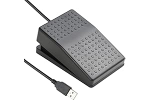 iKKEGOL Upgraded USB Foot Switch Single Pedal Mechanical Control Footswitch Map Mouse Keyboard Hotkey Combination Key Press Simulator Program Page Turner Game Transcription HID