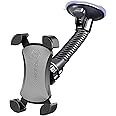 ToughTested Mammoth Windshield Mobile Mount, Double-Ribbed Gooseneck Arm, Expandable Claw Grip Holder with 360 Degree Rotation, Extra Large Suction Cup, Quick Release Button