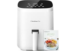 BEELICIOUS PRO Air Fryer, Beelicious 8-in-1 Smart Compact 4QT Air Fryers, Shake Reminder,450°F Digital Airfryer with Flavor-Lock Tech,Tempered Glass Display,Dishwasher-Safe & Nonstick,Fit for 1-3 People,Bright White