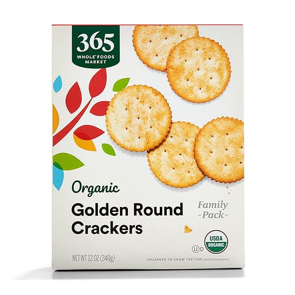 365 BY WHOLE FOODS MARKET, ORGANIC GOLDEN ROUND CRACKERS, 12 OUNCE