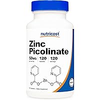 Nutricost Zinc Picolinate 50mg, 120 Vegetarian Capsules - Gluten Free and Non-GMO