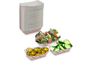 MT Products Plaid Charcuterie Trays 1/4 lb. - Disposable Paper Food Tray (Pack of 100) - Made in The USA