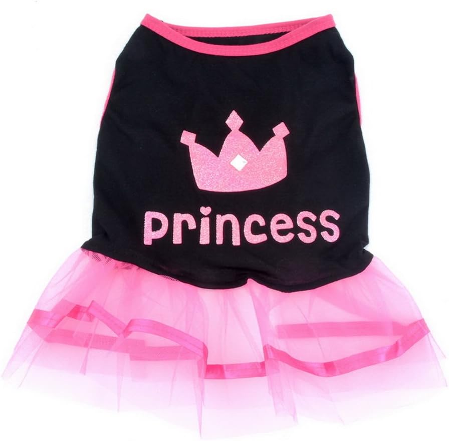 Pet Cat Dog Christmas Clothes Hoodie Hooded Sweaters Coat Dress Skirt Small Dog Clothes Pink Crown L