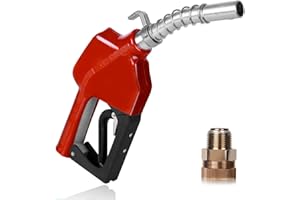 BREARO Automatic Fuel Nozzles 3/4", Auto Shut Off Fuel Transfer Nozzle with 360° Swivel Joint, Hook,13/16"(OD=20mm) Spout, 3-notch Hold Open Clip Max Flow 16 GPM Used for Diesel Petrol Gasoline Kerosene