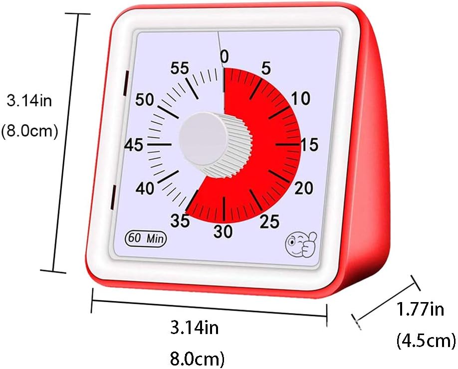 GAKIN 1Pc Visual Timer Silent Optional Alarm Loud Countdown Clock for