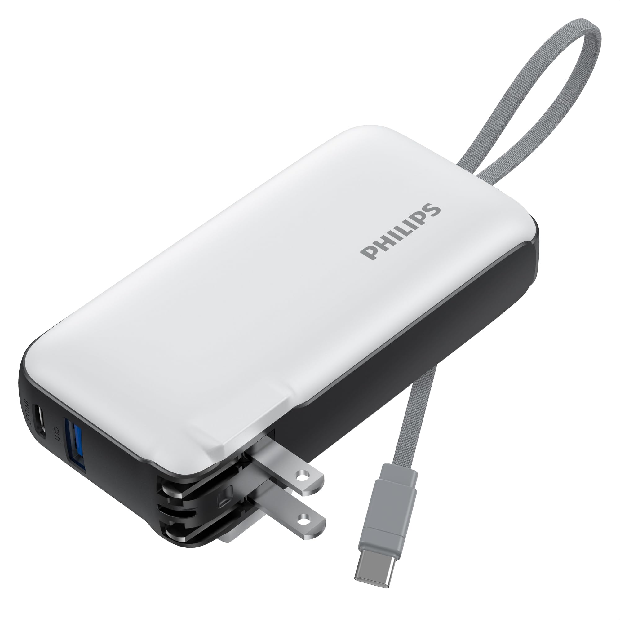 Philips(フィリップス) モバイルバッテリー コンセント一体型 10000mAh ACプラ...