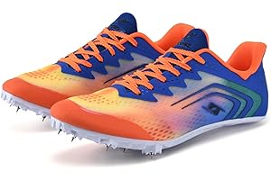 Boys Athletic Sneakers for Track and Field Competition Running Shoes with Cleats for Young Athletes