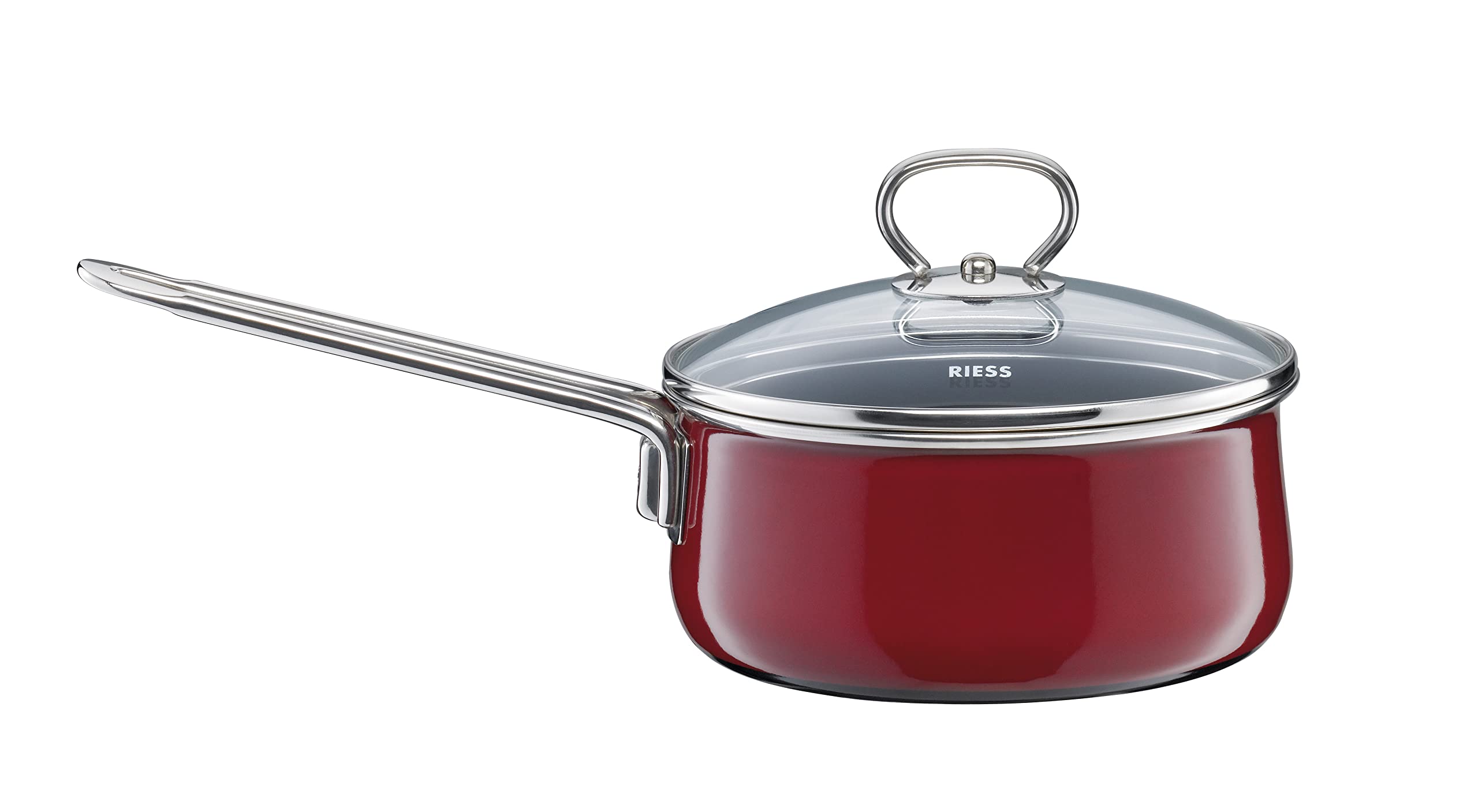 Riess Nouvelle - Top 3000 Rosso Saucepan with Glass Lid Maroon