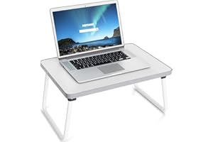 YOUPEHOM Foldable Lap Desks Laptop Tray for Bed or Couch,Portable Breakfast Serving Tray with Folding Legs,Lightweight Mini Table, Laptop Stand for Working, Reading and Writing,White