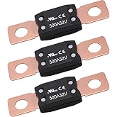 Weasch 500A MEGA Fuse 32V UL Recognized High Current Bolt Down Fuse, 3 Pack | Automotive 500 Amp MEGA/AMG Fuse Ideal Overcurrent Protection for Cars, Trucks, Construction Vehicles, Buses, RV, Boats