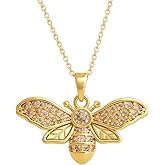 HNPHQT Snake/Turtle/Owl/Bee/Butterfly Necklace for Women Gold Plated Pendant Dainty Gold Necklace for Mom Ocean Jewelry Gifts for Her