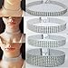 Angelus 3-12Row Thick Wide Clear Rhinestone Crystal Choker Necklace for Women Set of 3