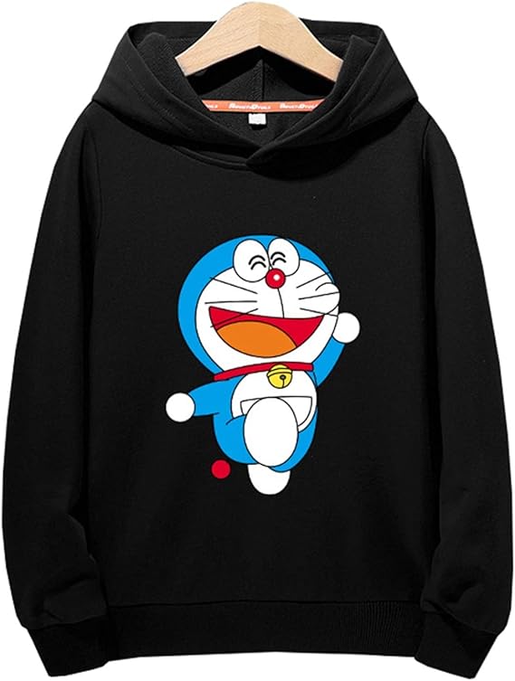 Amazon ドラえもん 子供服 パーカー ブラック 春秋 薄手 フード付き 長袖 防寒 保温 快適 普段着 プルオーバー トレーナー 通学 通園 幼稚園 保育園 子供の日 七五三 登山 スポーツ 男の子 女の子 110 165cm トレーナー パーカー 通販