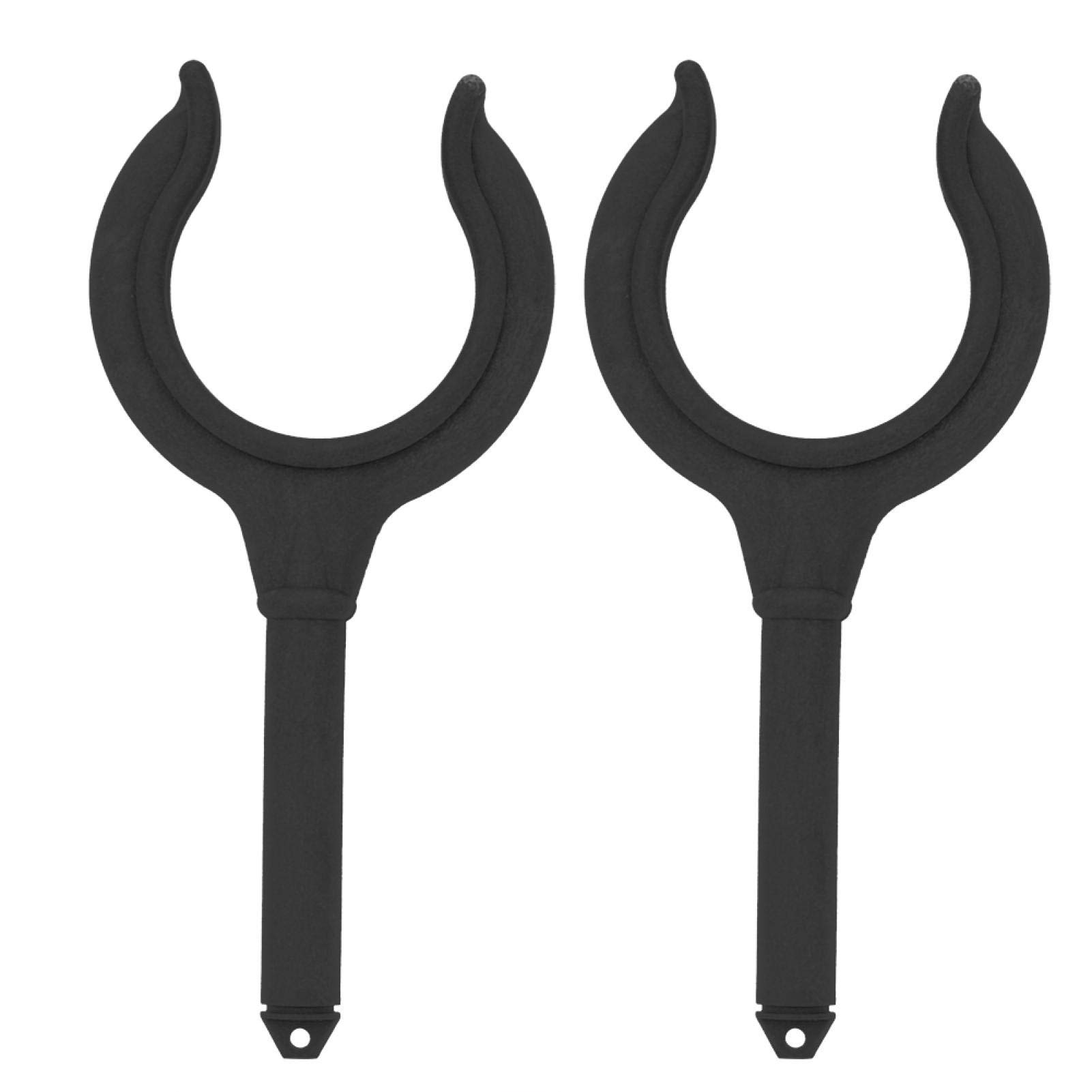 Alomejor 2 Pcs Boat Oar Lock Durable Marine Oar Lock Plastic Fishing Rod Holder Bracket Plastic Dinghy Accessories (black)