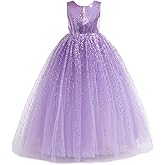 DPKM Flower Girls Sequin Dress Bridesmaid Sparkle Formal Wedding Party Birthday Kids Pageant Princess Prom Ball Gown