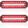 AT-HAIHAN Pack of 2 Oval Red LED Trailer Stop Brake Turn Signal Tail Lights with White Reverse Light, DOT Compliant Waterproof Surface Mount Safety Lighting