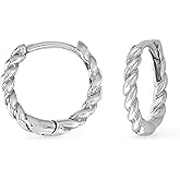 Boma Jewelry Sterling Silver 1/2 Inch Braided Huggie Hoop Earrings