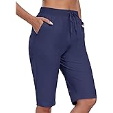MoFiz Womens 13" Knee Length Hiking Shorts Quick Dry Water Resistant Athletic Travel Golf Bermuda Shorts with 3 Pockets