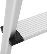 SONGMICS 3 Step Aluminium Ladder 150 kg Load Capacity Silver Black GLT23K view 9