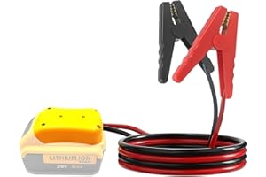 Beleeb Jumper Cables for Car with Adapter for DEWALT 20V Batteries, 8AWG 2FT Auto Booster Cable for Jump Starting Car Using Tool Battery