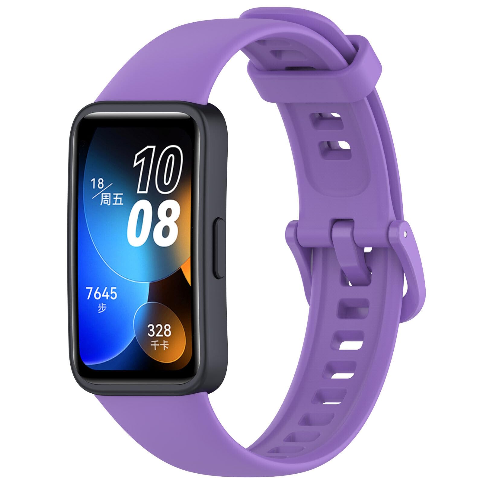Panda Bobo For Huawei Band 8/Band 9 Replacement Silicone Sport Watch band Strap (Light Purple)