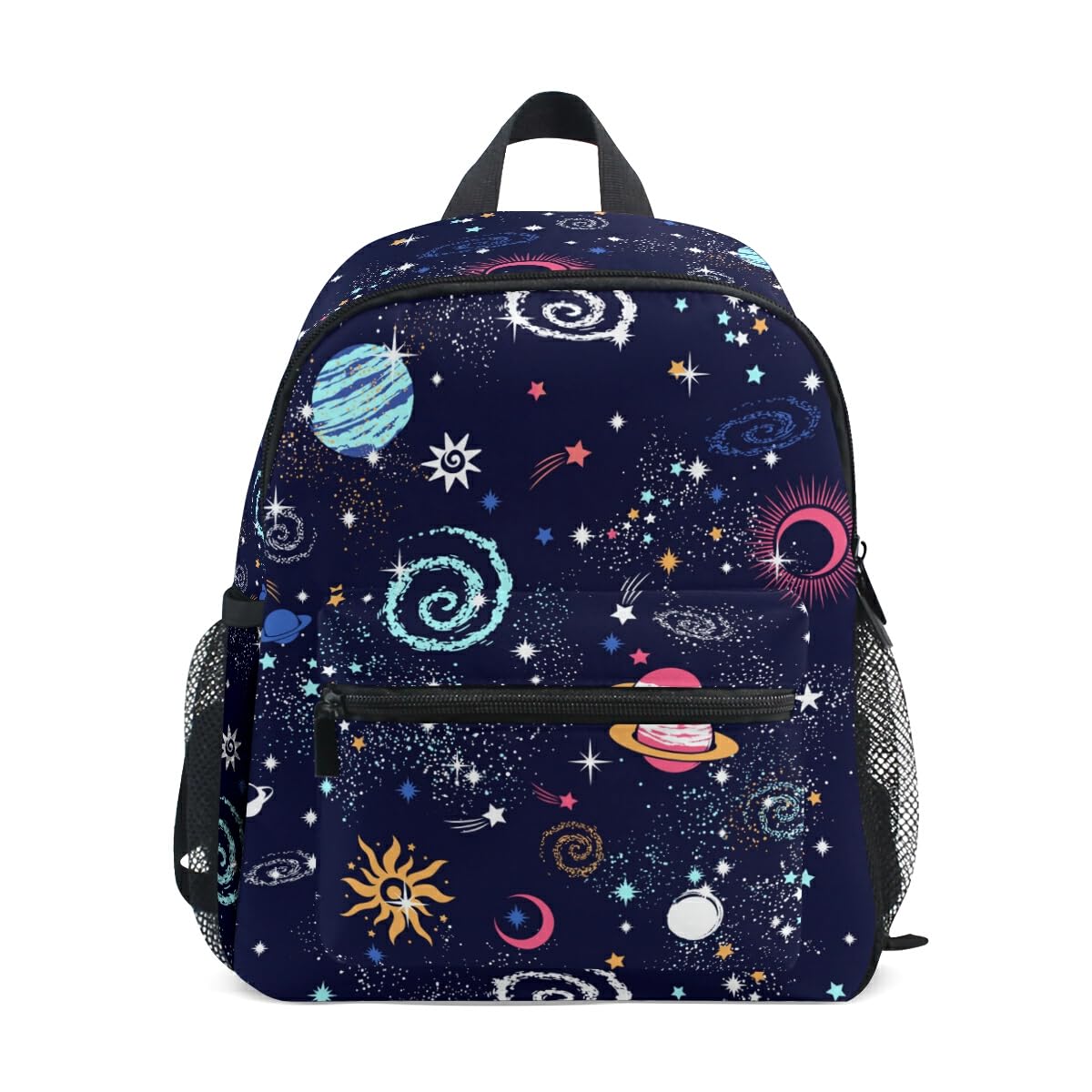 Children's Backpack, Kids Schoolbag Space Galaxy Students Bookbag for Boys Girls, Chest Strap