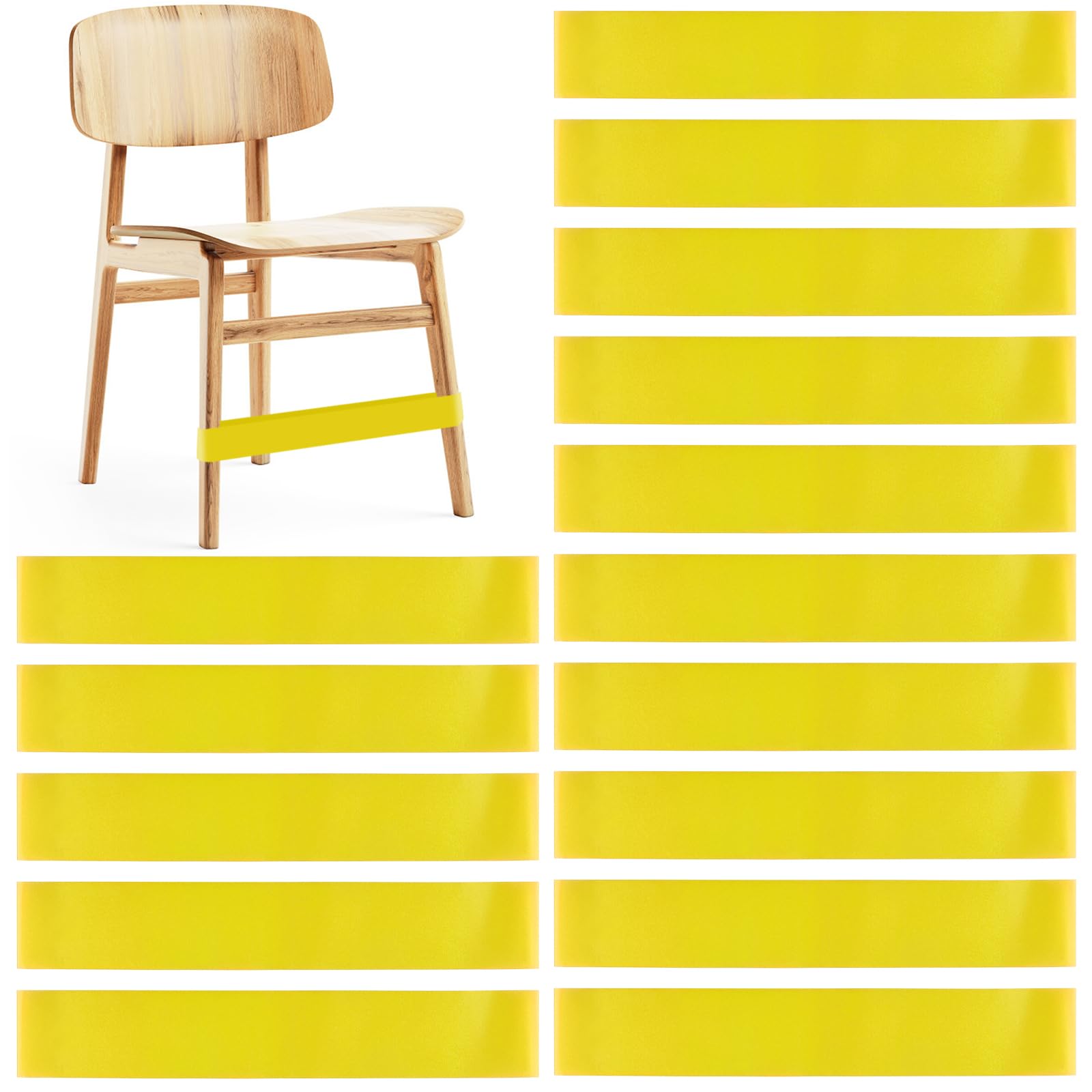 PLULON 15 Pack Chair Bands for Kids with Fidgety Feet Fidget Bands for Classroom Chairs Bands for Students Chairs Desks with Sensory ADHD ADD Autism - Yellow