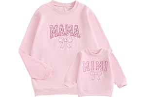 MYBFYABO Mommy and Me Matching Outfits Long Sleeve Funny Letter Printed Sweatshirts Family Matching Outfits Pullover Tops