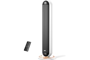 DREO Tower Fan and Heater Combo, 29.2ft/s Standing Fans for Bedroom, 17 Levels, 6 Modes, 120° Oscillation, 42 Inch, 12H Timer
