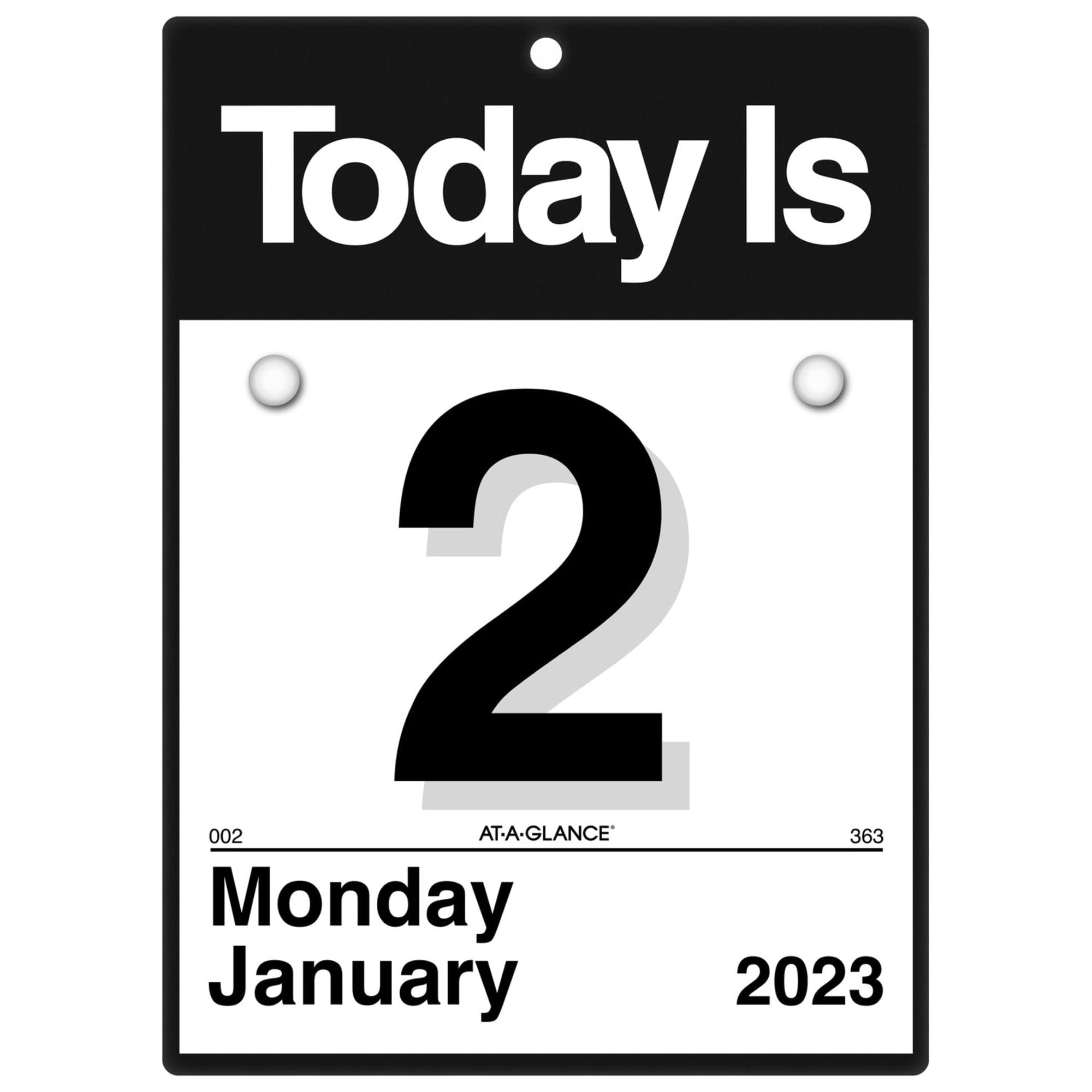 AT-A-GLANCE 2023 Daily Wall Calendar, Today Is", 6" x 6", Small, Calendar with Rigid Vinyl Backboard Base (K100)