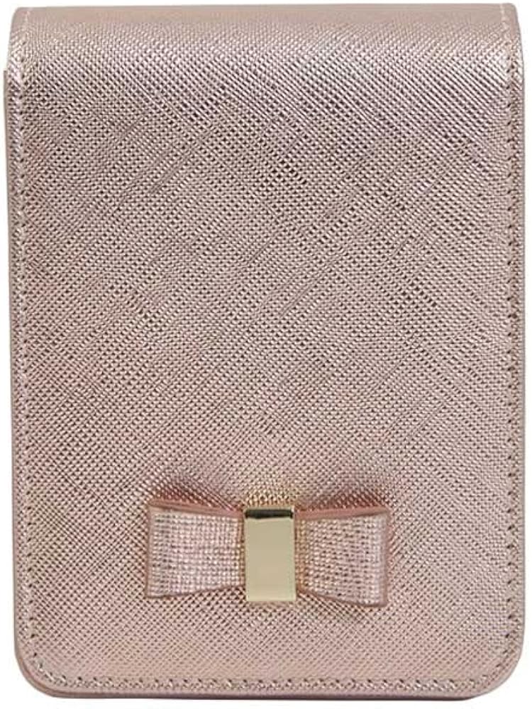 Genuine Leather Cigarette & Lighter Case Cosmetic Pouch with Mirror