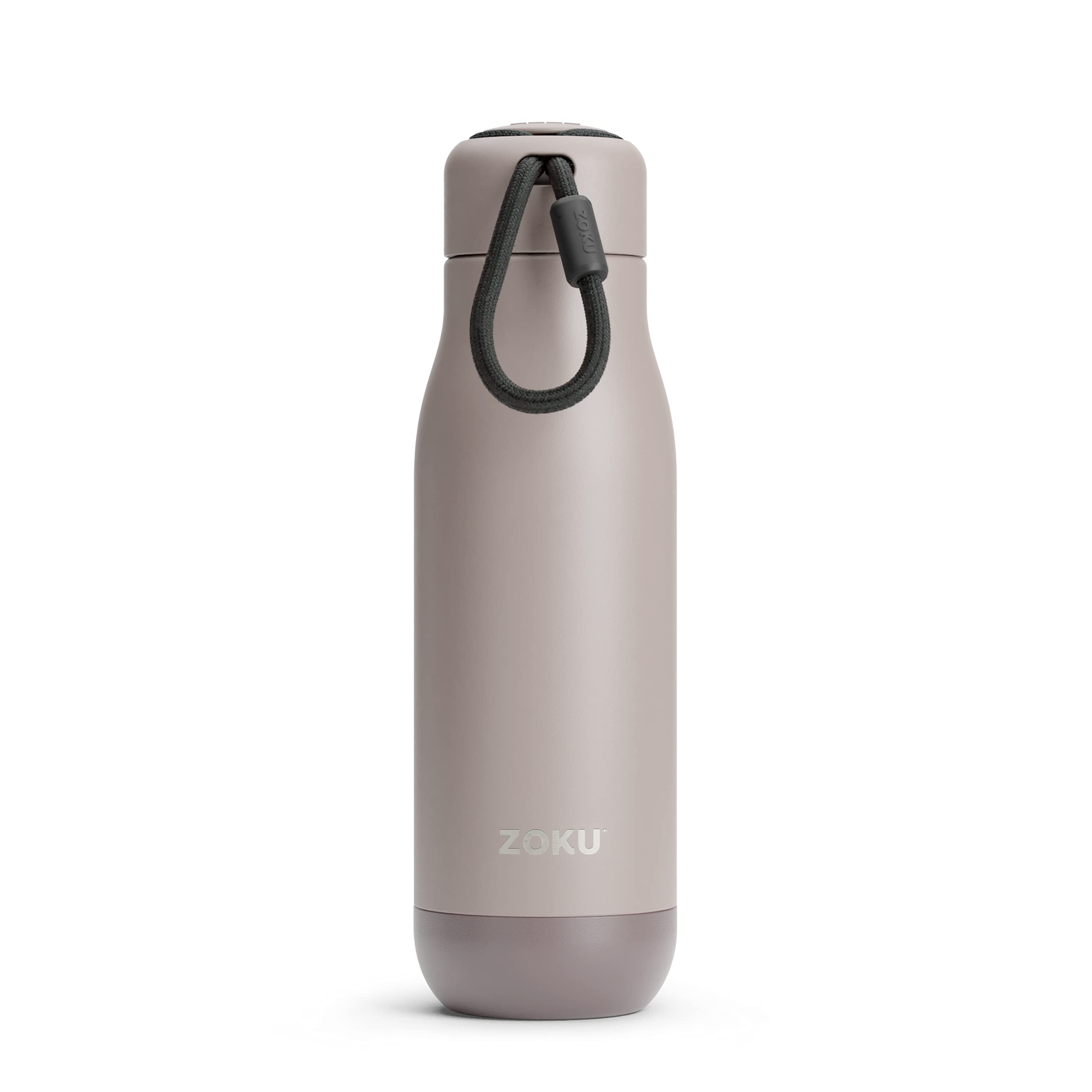 Zoku Powder Coated Bottle 500ml, Double Walled Vacuum Insulated - Ash