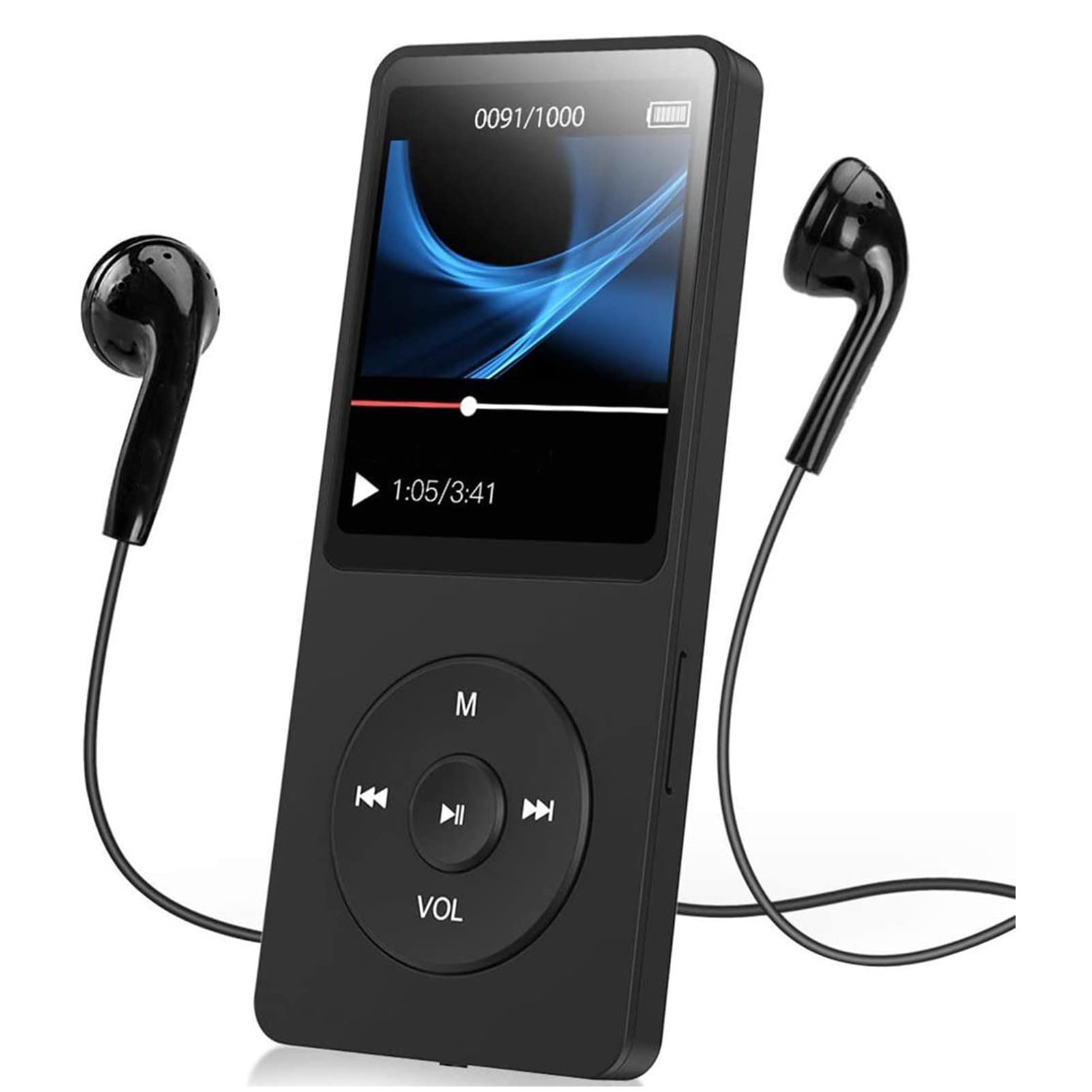 Mp3 Player with Bluetooth 5.0, Portable HiFi Lossless Sound Music Player with AVI Video Playback, 20 Hours Playback Time, Voice Record, Great MP4 Player (Without Memory Card)