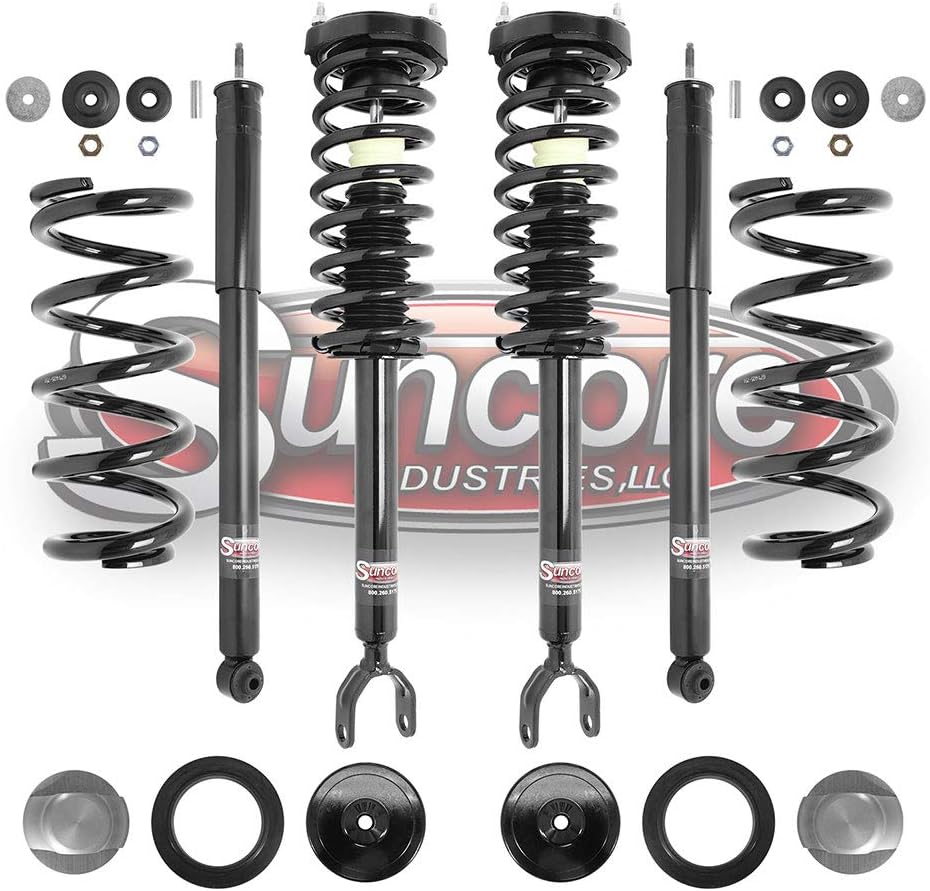 Airmatic Suspension to Front Complete Struts & Rear Shocks with Coil Springs Conversion Kit Fits 2006-2009 Mercedes E350 W211