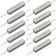 Cement Resistor,10 PCS 10w 30 ohm 5% Axial Lead Wire Resistor White Wound Fixed Ceramic Cement Resistors Wirewound Cement Power Resistors Flame Heat Moisture Resistance Precharge Horizontal Resistors